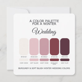 Invitación Burgundy Blush Winter Wedding Palette 2026 Card