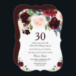 Invitación Burgundy Boho Watercolor Rubor 30th Birthday Fiest<br><div class="desc">Invitación a la fiesta de cumpleaños número 30 del Burgundy Boho Watercolor Rubor Ver colección coincidente en Nicho y Nest Store También tenemos muchas otras Invitaciones y colecciones.</div>