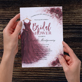 Invitación Burgundy Bridesmaid Dress Bridal Shower