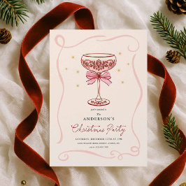 Invitación Burgundy Cocktail Christmas Party Invitation