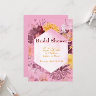 INVITACIÓN BURGUNDY FALL FOLIAGE BRIDAL SHOWER INVITATION