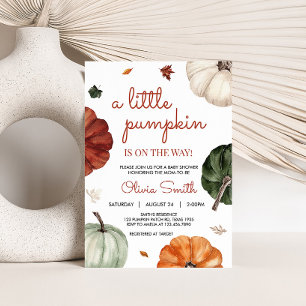Invitación Burgundy Fall Pumpkin Baby Shower