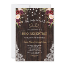 Burgundy Flores Cuerda De Madera Nos Casamos