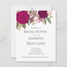 Burgundy Garden Flores Bridal Shower