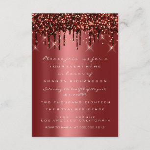 Invitación Burgundy Gold Brillo Drips Novia Cumpleaños 16