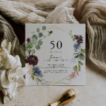 Invitación Burgundy Gold Geometric 50th Birthday Party<br><div class="desc">Esta invitación a la fiesta de cumpleaños 50 geométrica de oro burdeos es perfecta para una fiesta de cumpleaños moderna. El elegante diseño de boho cuenta con una marina acuarela,  flores color rosa rubor y flores enológicas con detalles artísticos pintados con lápices.</div>