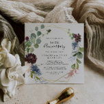 Invitación Burgundy Gold Geométrico 50° Aniversario Boda<br><div class="desc">Esta invitación al 50 aniversario del boda geométrico y dorado de Borgoña es perfecta para un evento moderno. El elegante diseño de boho cuenta con una marina acuarela, flores color rosa rubor y flores enológicas con detalles artísticos pintados con lápices. Cambiar el número para celebrar cualquier hito en el aniversario....</div>