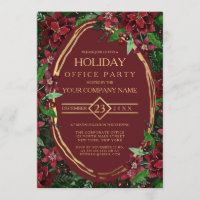 Burgundy Gold Poinsettia Ivy Corporate Holiday