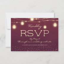 Burgundy Gold String ilumina linternas Boda RSVP