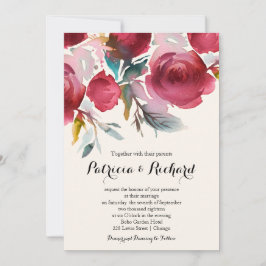 Invitación Burgundy Marsala Boho Boda Floral