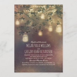 Invitación Burgundy Marsala Fall Mason Jar Lights Boda