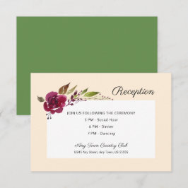 Invitación Burgundy Marsala Floral | Recepción de Boda