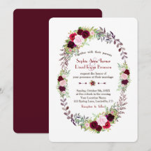 Burgundy Marsala Floral Wreath Boda