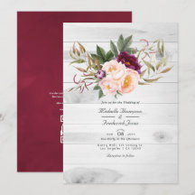 Burgundy - Marsala y Floral Rústica de Bodas de Me
