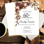 Invitación Burgundy Mauve Ivory Fall<br><div class="desc">Las elegantes flores de color burdeos, malva y marfil crean un ambiente floral muy bonito. Las bayas y ramas le dan un ambiente moderno y rústico de Boho. El nombre del celebrante de cumpleaños está escrito en un tipo de letra de escritura atemporal. Este artículo forma parte de la colección...</div>