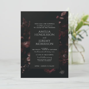 Invitación Burgundy Moody Floral