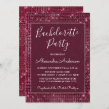 Burgundy Morple Sparkle Bachelorette Party
