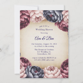 Invitación Burgundy Navy Blush Peony Wedding Shower