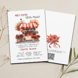 Invitación Burgundy 'Off the Market' QR Code Bridal Shower