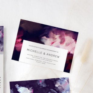 Invitación Burgundy Partido de compromiso de brote de pincel 