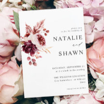 Burgundy & Pink Floral 8A Wedding