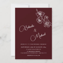 Burgundy Profundo Floral Blanco | Boda de Foto