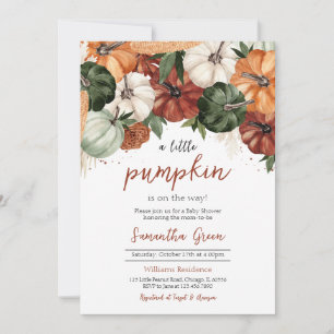 Invitación Burgundy Pumpkin Baby Shower