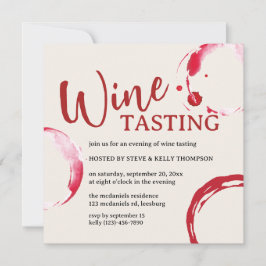 Invitación Burgundy Stain Wine Tasting Invitation