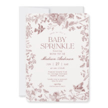 Burgundy Toile De Jouy Floral Francés para Baby Sp