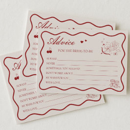 Invitación Burgundy Valentine Bridal Shower Advice Card