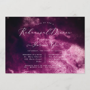 Invitación Burgundy Watercolor Luxe Script Prueba Cena