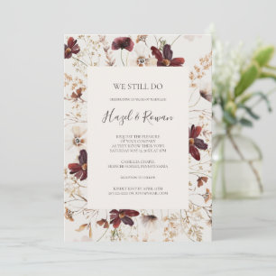 Invitación Burgundy Wildflower Beige Todavía prometemos renov