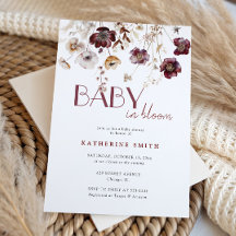 Burgundy Wildflowers Baby En Flor Baby Shower
