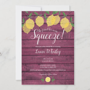 Invitación Burgundy Wood Main Squeeze Lemon Despedida de Solt