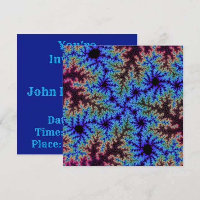 Invitación Burgundy y Blue Speckle (Anverso / Reverso)