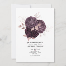 Invitación Burgundy y la fiesta de la bachillerato floral de 