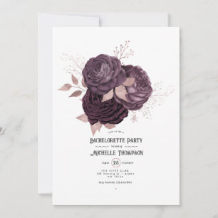 Invitación Burgundy y la fiesta de la bachillerato floral de 