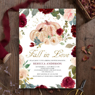 Invitación Burgundy y Melocotón Floral Lluvia de Ideas para B
