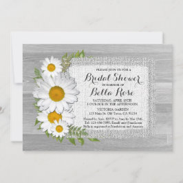 Invitación Burlap daisy rústico ducha de novia daisy2