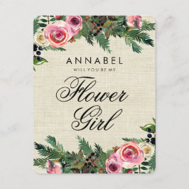 Invitación Burlap De Invierno Rústico Será Mi Chica De Flor