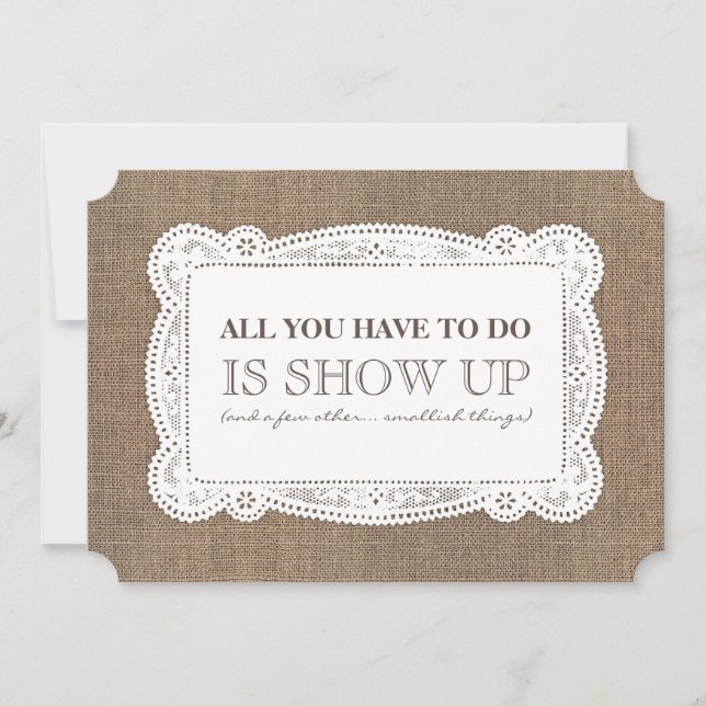 Invitación Burlap Funny Bridesmaid / Maid of Honor Propuesta (Anverso)