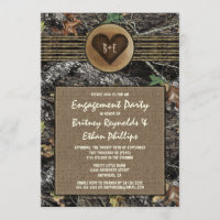 Burlap + Hunting Camo Engagement Party Invitacione