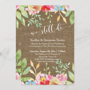 Invitación Burlap Lace Light Strings Que Aún Hacemos Aniversa