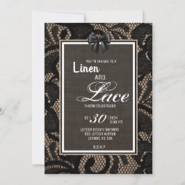 Invitación Burlap, Lino y encaje de boda personalizado