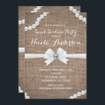 Invitación Burlap & Pearls Rústico Glamour Sweet 16 Fiesta<br><div class="desc">Burlap & Pearls Glamour Rústico Glamour Dulce 16 Invitaciones de fiesta. También están disponibles los elementos coincidentes.</div>