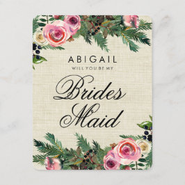 Invitación Burlap Pine De Invierno Rústico Te Hará Una Novia