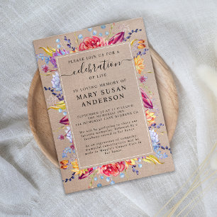 Invitación Burlap Suculents Celebración del Monumento a la Vi