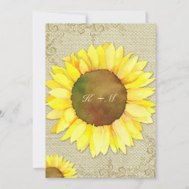 Invitación Burlap Sunflower Rustic Country Wedding
