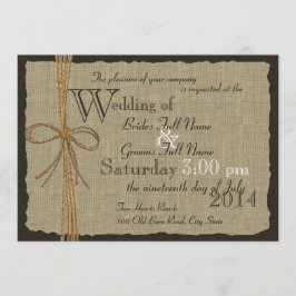Invitación Burlap y Boda de Twine Rústico