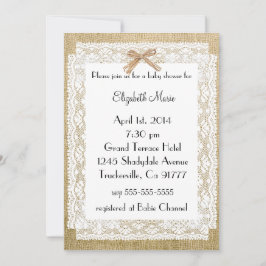 Invitación Burlap y Lace Baby Shower